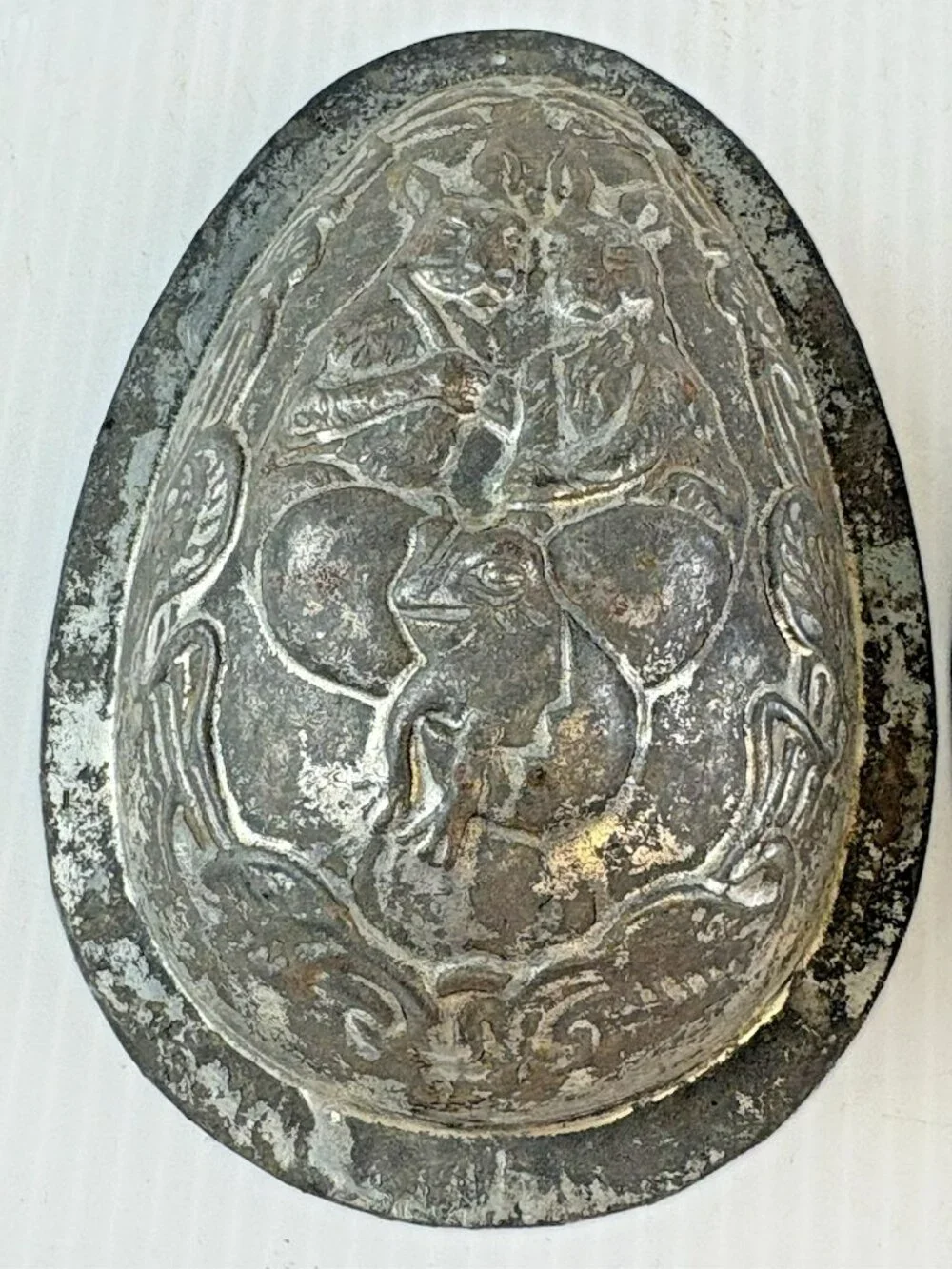 Antique Eppelsheimer Chocolate Mold #5028 Rabbits & Frog Art Nouveau Style